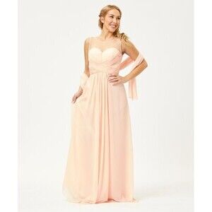 May Queen Cross Front Chiffon Sleeveless Evening Gown Mq1266 Blush Womens 6 Prom